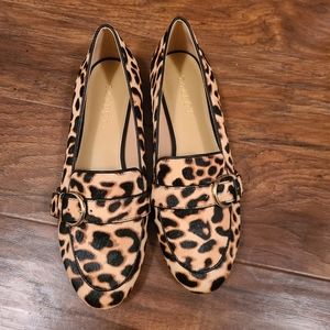 Calf leopard hair loafers